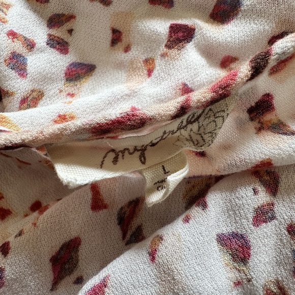 3/4 Hipster sheer blouse large work casual top pheasant sleeves boho inspired - Picture 6 of 8